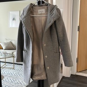 Aritzia light grey wool coat xxs